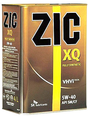 Моторное масло ZIC XQ 5w-40 4 л